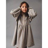 Wheat Girls Alissz Check Long Sleeve Dress - Blue
