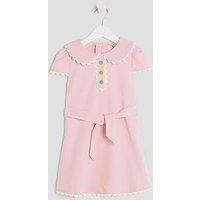 River Island Mini Girls Collared Scuba Dress - Pink