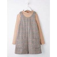 The Very Collection Girls Check Pinafore Dress With Matching Top - Multi
