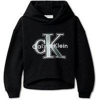 Calvin Klein Jeans Girls Graphic Fleece Hoodie - Black