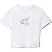 Calvin Klein Jeans Girls Graphic Short Sleeve T-Shirt - White