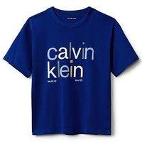 Calvin Klein Jeans Boys Colour Logo Graphic Short Sleeve T-Shirt - Bold Blue
