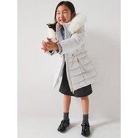 River Island Older Girls High Shine Glam Padded - Grey