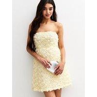 New Look Occ Gold 3D Flower Bandeau Mini - White