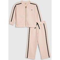 River Island Mini Girls Lace Zip Through Jogger Set - Pink