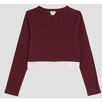 River Island Older Girls Ribbed Long Sleeve Top - Red