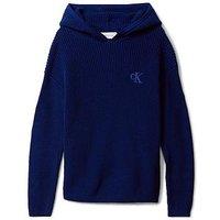 Calvin Klein Jeans Boys Rib Knit Hoodie - Bold Blue