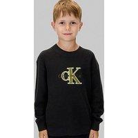 Calvin Klein Jeans Boys Towelling Ck Stitch Jumper - Black