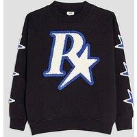 River Island Older Boys R Star Applique Sweatshirt - Black