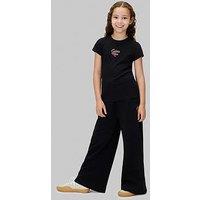 Calvin Klein Jeans Girls Script Logo Graphic Short Sleeve T-Shirt - Black