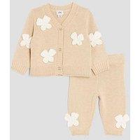 River Island Baby Girls Crochet Bow Cardigan Set - Beige