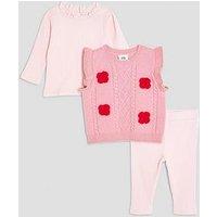 River Island Baby Girls Knitted 3 Piece Set - Pink