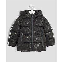 River Island Mini Boys Bear Padded Coat - Black