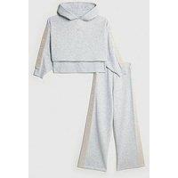 River Island Older Girls Hooded Sweat Set - Grey