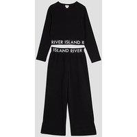 River Island Older Girls Top And Jogger Set - Black