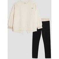 River Island Older Girls Split Back Sweatshirt Set - Cream