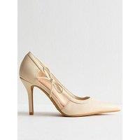New Look Off White Faux Leather Bow Cut Out Court Shoes