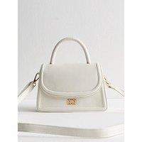 New Look White Faux Leather Top Handle Bag