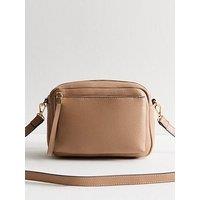 New Look Tan Grained Leather Crossbody Bag