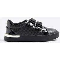 River Island Mini Girls Double Bow Plimsoll Shoes - Black