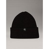 Calvin Klein Jeans Kids Monogram Rib Beanie - Black