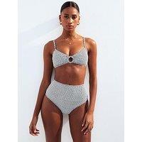 New Look Black Graphic Print High Waisted Bikini Bottoms