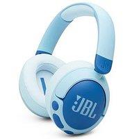 Jbl Junior 470Nc, Kids Wireless Over-Ear Noise Cancelling Headphones, Reduced Volume For Safe Listening, Blue