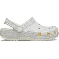 Crocs Infant / Junior Classic Glow Crackle Clogs - White