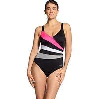 Zoggs Women'S Safari Wrap Panel Classicback Swimsuit - Black