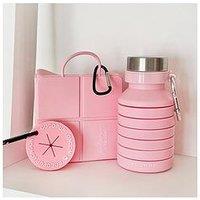 Cocopup Travel Bundle -Pink Water Bottle, Poop Pocket, Foldable Bowl