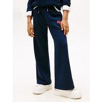 Tommy Hilfiger Girls Wide Leg Varsity Flock Sweat Pants - Night Navy
