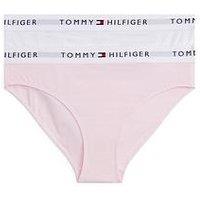 Tommy Hilfiger Girls 2 Pack Bikini Briefs - Light Pink/White