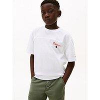 Tommy Hilfiger Boys Seasonal Texture Print Short Sleeve T-Shirt - White
