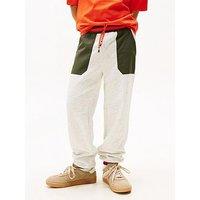 Tommy Hilfiger Boys Fabric Mix Colourblock Sweatpants - Light Grey