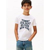 Tommy Hilfiger Boys Athletic Varsity Print Short Sleeve T-Shirt - White