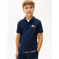 Tommy Hilfiger Boys Flag Short Sleeve Polo Shirt - Dark Navy
