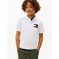 Tommy Hilfiger Boys Flag Short Sleeve Polo Shirt - White