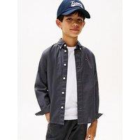 Tommy Hilfiger Boys Flag Oxford Long Sleeve Shirt - Washed - Black
