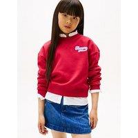 Tommy Hilfiger Girls Flock Sweatshirt - Ruby Rhubarb