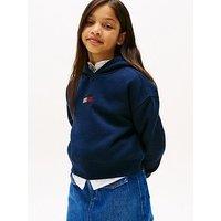 Tommy Hilfiger Girls Rhine Stone Flag Hoodie - Night Navy