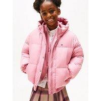 Tommy Hilfiger Girls Branded Padded Jacket - Mystic Pink
