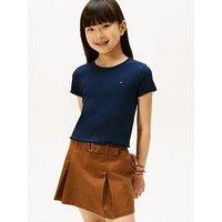 Tommy Hilfiger Girls Essential Short Sleeve Rib Top - Dark - Night Navy