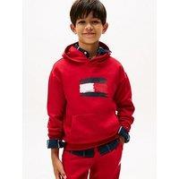 Tommy Hilfiger Boys Flag Hoodie - Medium Red