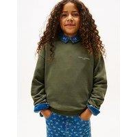 Tommy Hilfiger Kids Mini Corp Crew Neck Sweatshirt - Khaki