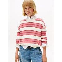 Tommy Hilfiger Girls Stripe Chenille Sweater - Multi