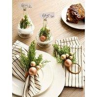 Very Home Set Of 4 Christmas Tree Shaped Name Card Holders And Napkin Rings (2 Of Each)