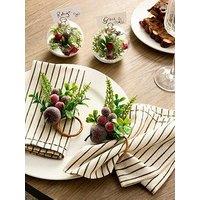 Very Home Set Of 4 Christmas Name Card Holders And Napkin Rings - 2 Of Each