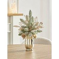 The Very Collection Flocked Foliage Filled Christmas & Vase