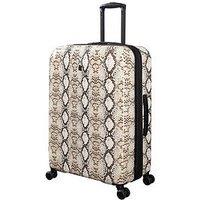 It Luggage Sheen Python Snake Skin Print Beige Hardshell Large Suitcase