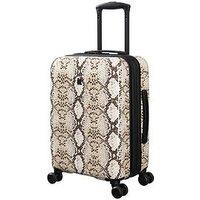 It Luggage Sheen Python Snake Skin Print Beige Hardshell Cabin Suitcase
